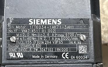 Find Quality Siemens  1FT6034-1AK71-3AH1 - Servomotor 2.6A 294V 2nm 6000rpm  Products at CNC-Service.nl. Explore our diverse catalog of industrial solutions designed to enhance your processes and deliver reliable results.