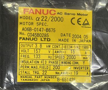 Choose CNC-Service.nl for Trusted Fanuc  A06B-0147-B675 SV motor  a22/2000 taper, brake, A64 NEW Solutions. Explore our selection of dependable industrial components to keep your machinery operating smoothly.