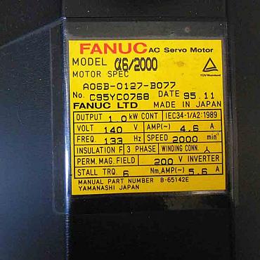 Explore Reliable Fanuc  Solutions at CNC-Service.nl. Discover a wide array of industrial components, including A06B-0127-B077 - SV motor a6/2000 taper shaft, I64, to optimize your operational efficiency.